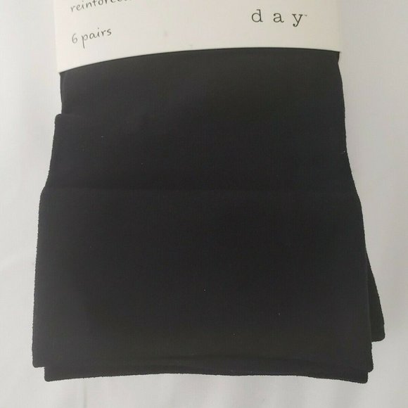 Trouser Socks Black 6-Pair A New Day Socks Reinforced Toe One Size Fits Most - Picture 4 of 5